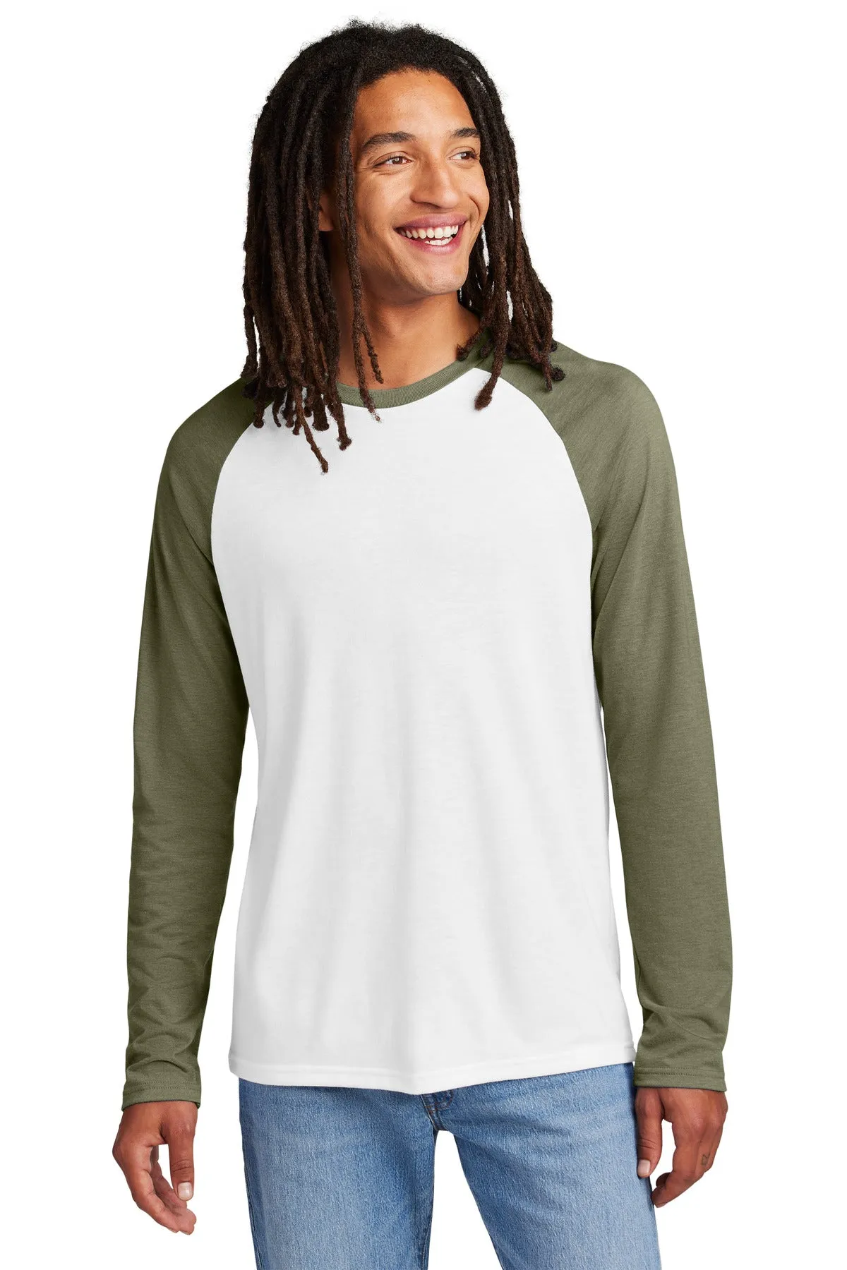 Allmade Men's Tri-Blend Long Sleeve Colorblock Raglan