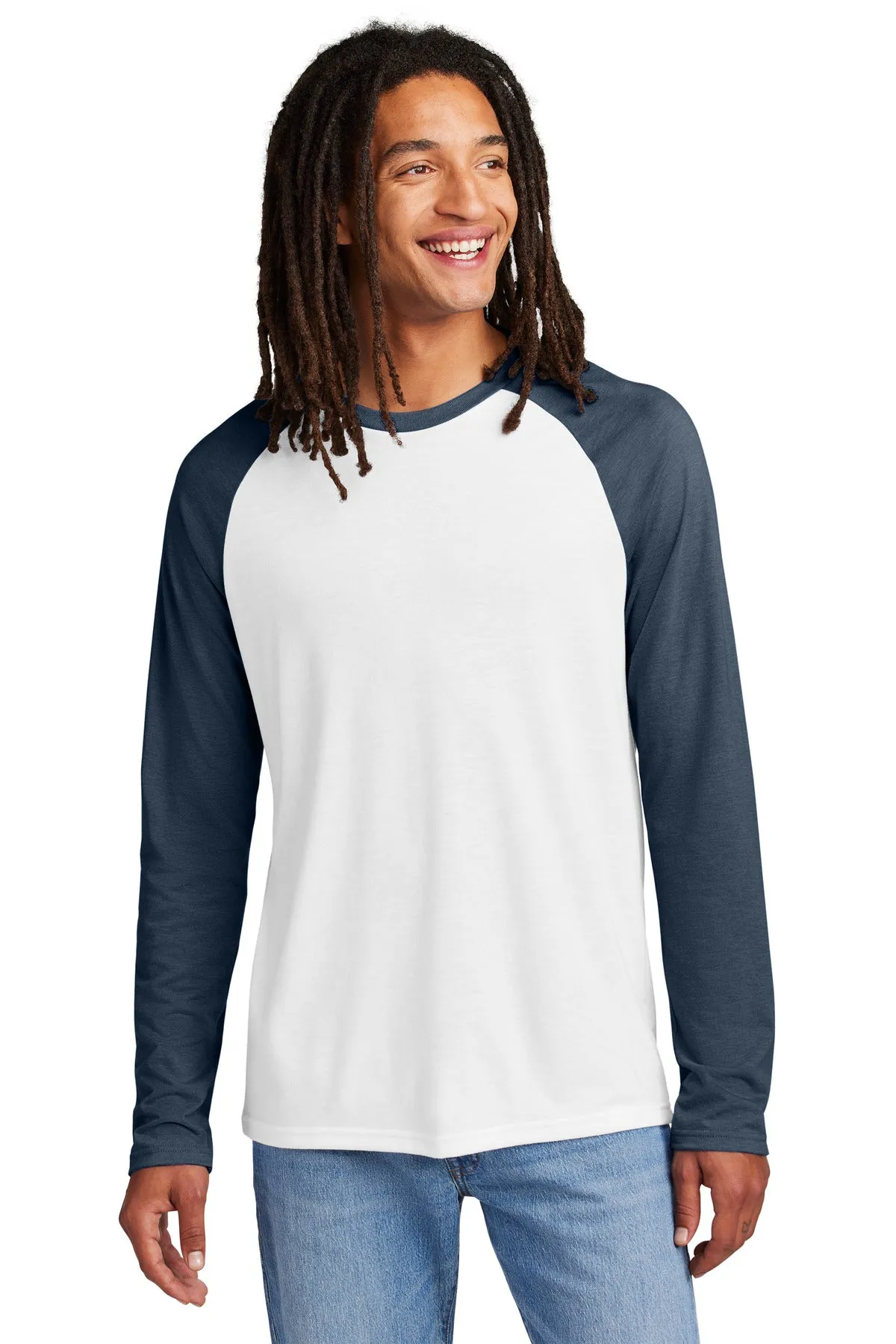 Allmade Men's Tri-Blend Long Sleeve Colorblock Raglan