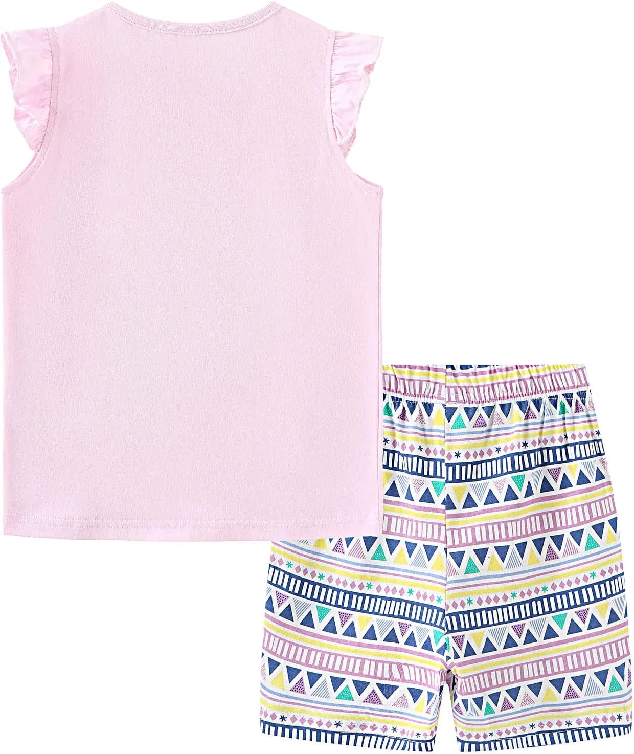 Bumeex Toddler Girls Summer Outfit Cotton Top and Shorts Clothing Set