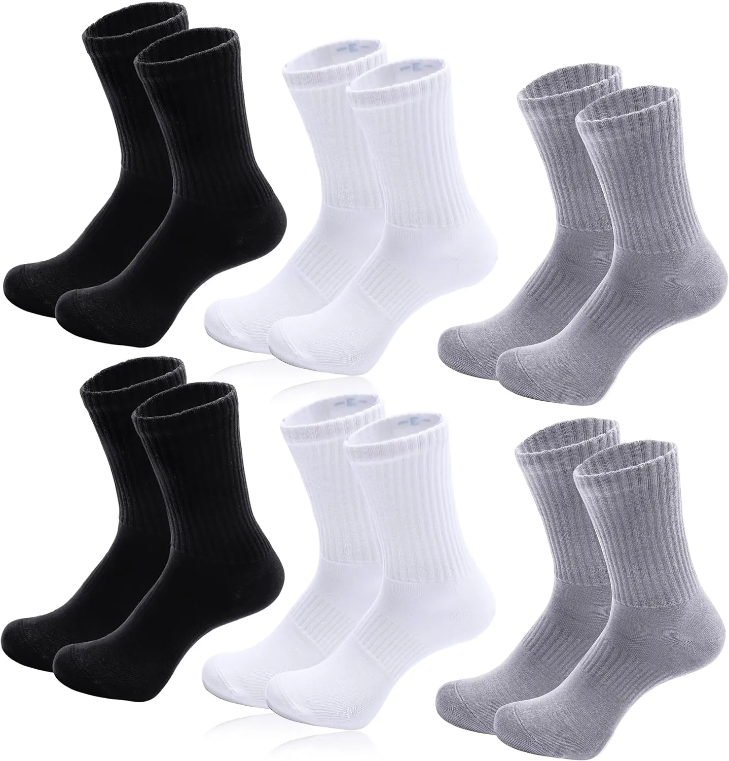 High-Purity Cotton Crew Sock For Women Men, Athletic Running Cotton Quarter Socks 6 Pairs