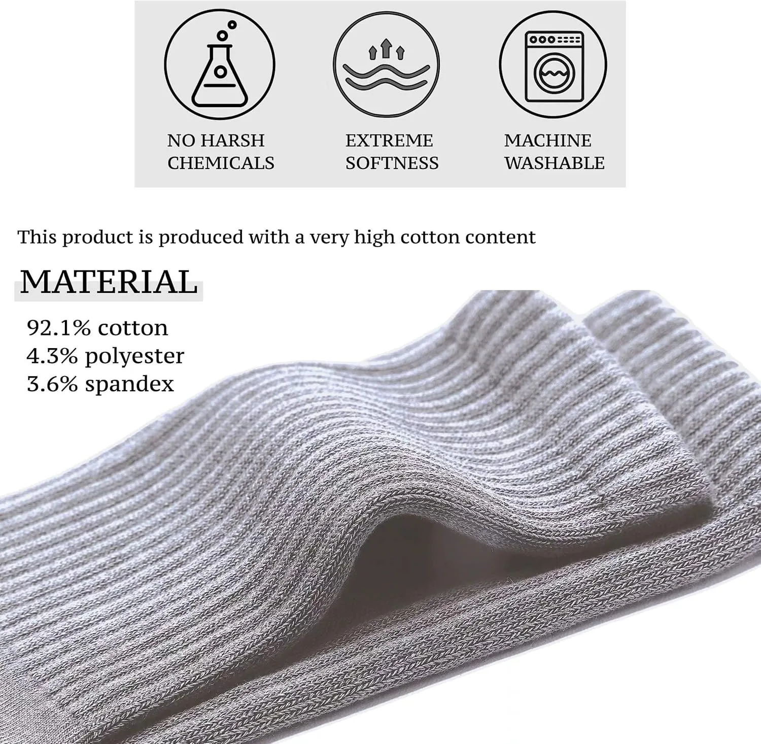 High-Purity Cotton Crew Sock For Women Men, Athletic Running Cotton Quarter Socks 6 Pairs
