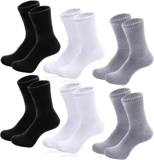 High-Purity Cotton Crew Sock For Women Men, Athletic Running Cotton Quarter Socks 6 Pairs