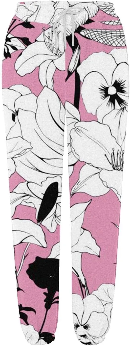 LCMTWX Baggy Sweatpants Joggers Pants Workout High Waisted Yoga Pants with Pockets Womens Black Jogger Pants Black Jogger