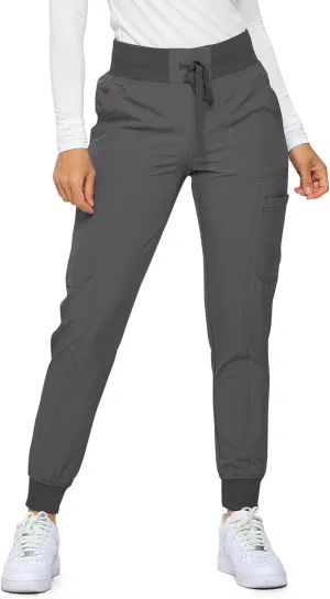 Monarch Uniforms Womens Jogger Scrubs Ribbed Jogger Scrub Pants for Women