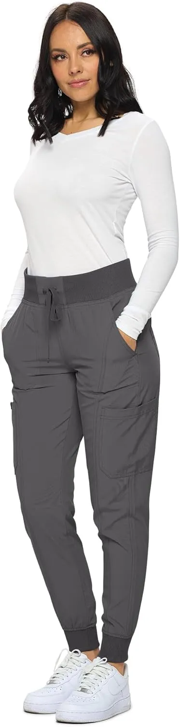 Monarch Uniforms Womens Jogger Scrubs Ribbed Jogger Scrub Pants for Women