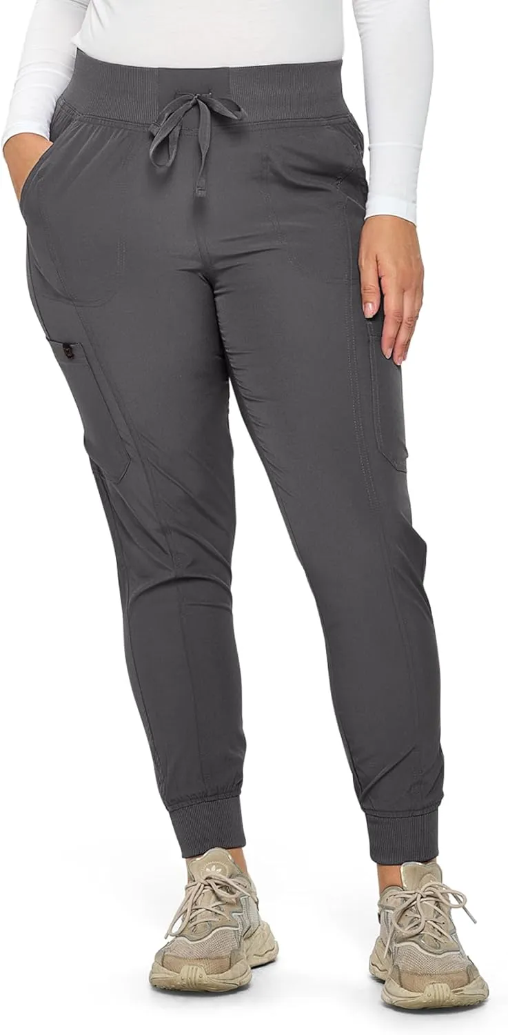 Monarch Uniforms Womens Jogger Scrubs Ribbed Jogger Scrub Pants for Women