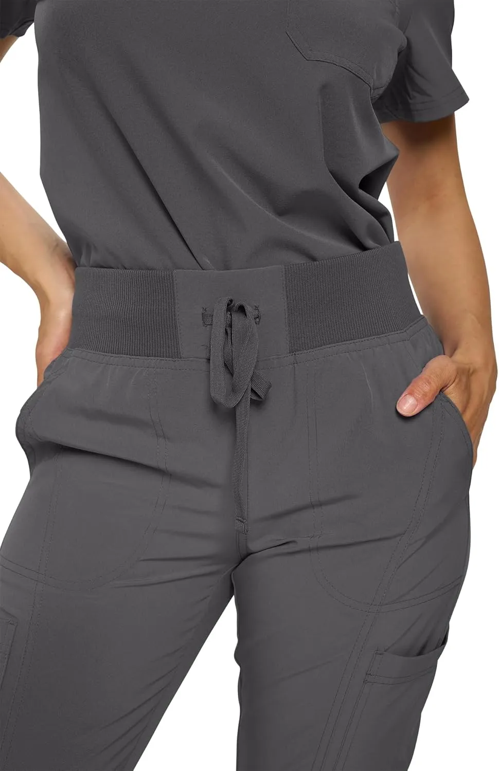 Monarch Uniforms Womens Jogger Scrubs Ribbed Jogger Scrub Pants for Women