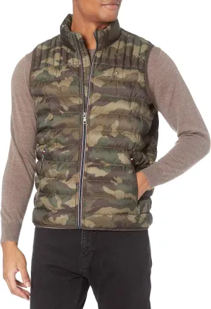 Tommy Hilfiger Men's Lightweight Down Quilted Puffer Vest, Camouflage, X-Large Tall
