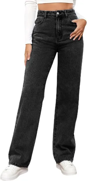 Trouser Jeans for Women Streetwear High Waisted Straight Leg Clothes 2024 Butt Lifting Jeans for Women