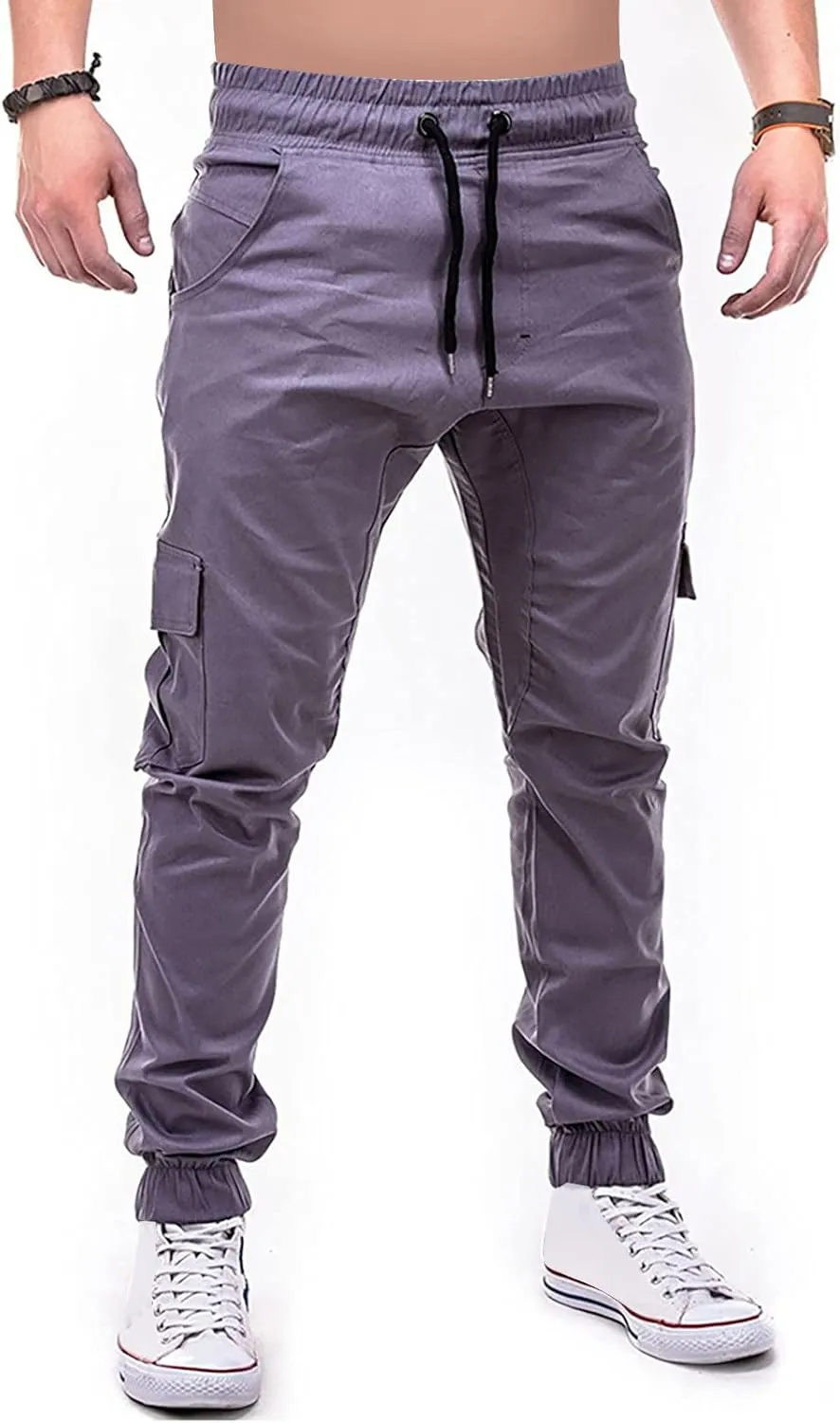 Ymosrh Khaki Cargo Pants for Men Jeans Solid Color Ripped Holes Frayed Gradient Washed Trousers Slim Fit Chinos