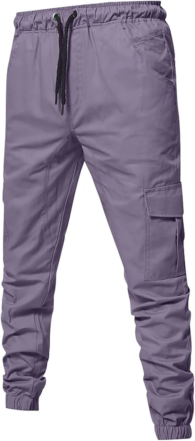 Ymosrh Khaki Cargo Pants for Men Jeans Solid Color Ripped Holes Frayed Gradient Washed Trousers Slim Fit Chinos