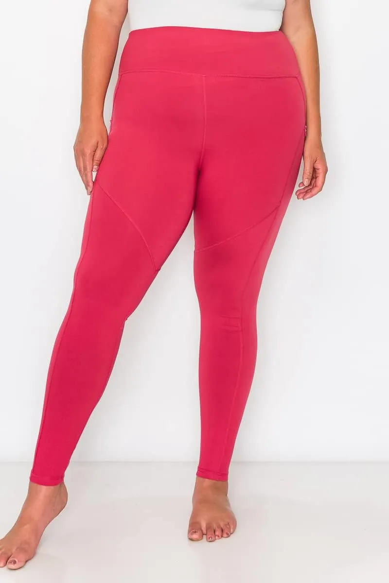 YOGALANDUSA Women's Yoga Workout Leggings  Plus Size High Waisted 4 Way Stretch with Zipper Pocket Casual Active Pants