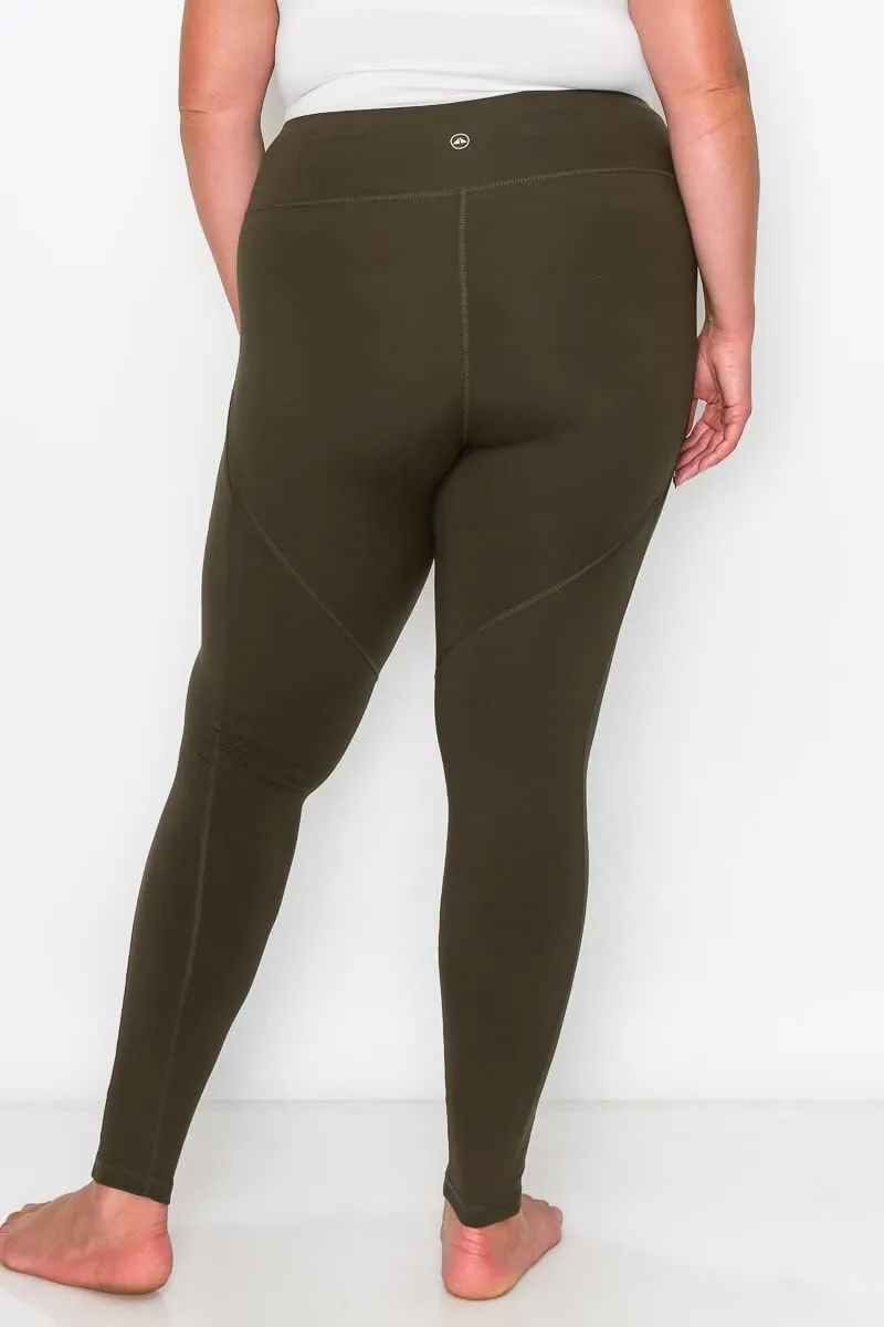 YOGALANDUSA Women's Yoga Workout Leggings  Plus Size High Waisted 4 Way Stretch with Zipper Pocket Casual Active Pants