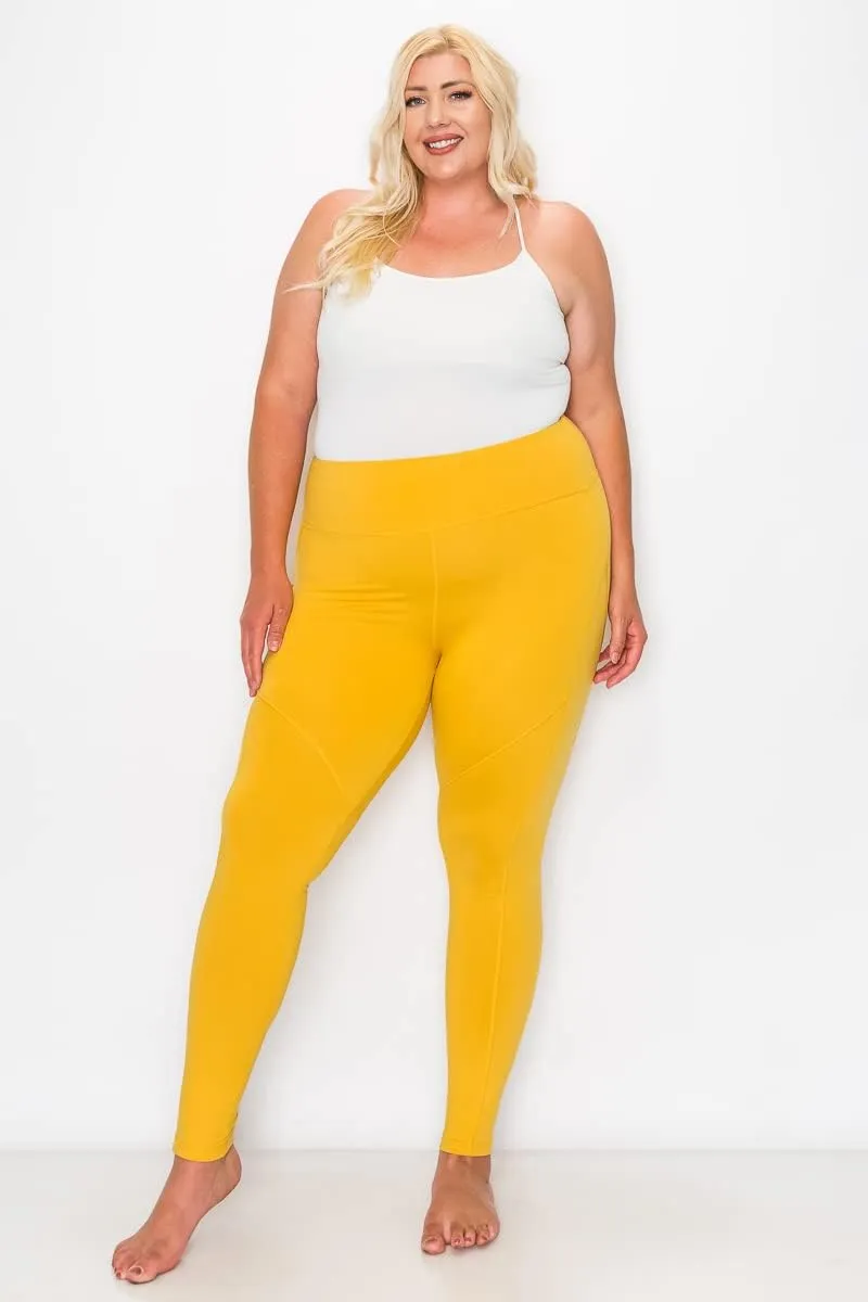 YOGALANDUSA Women's Yoga Workout Leggings  Plus Size High Waisted 4 Way Stretch with Zipper Pocket Casual Active Pants