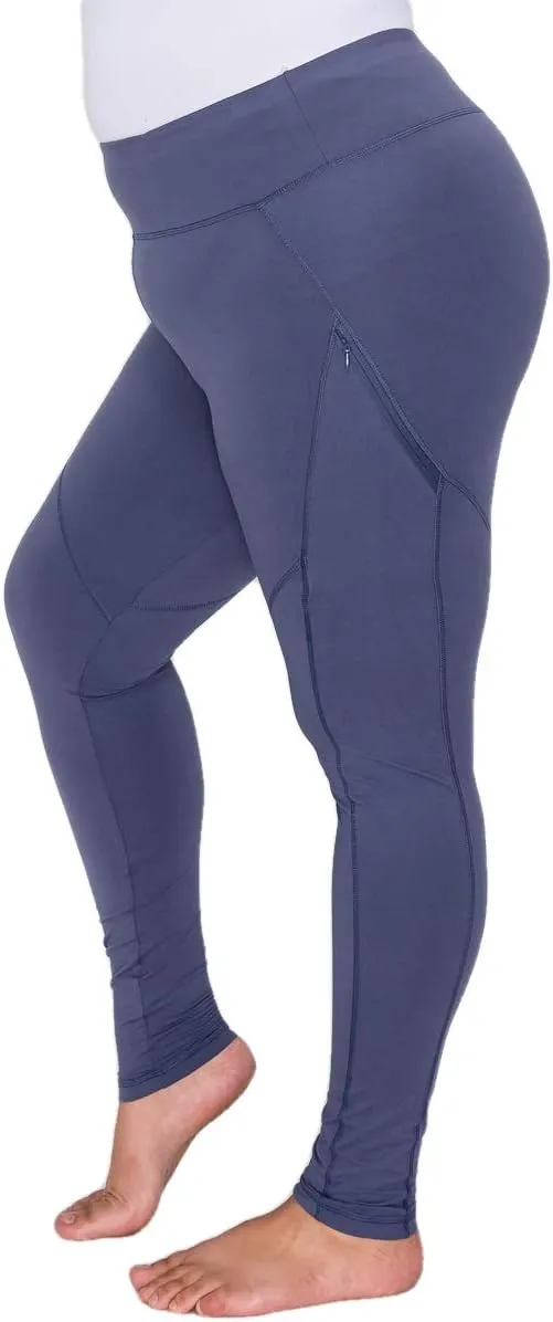 YOGALANDUSA Women's Yoga Workout Leggings  Plus Size High Waisted 4 Way Stretch with Zipper Pocket Casual Active Pants