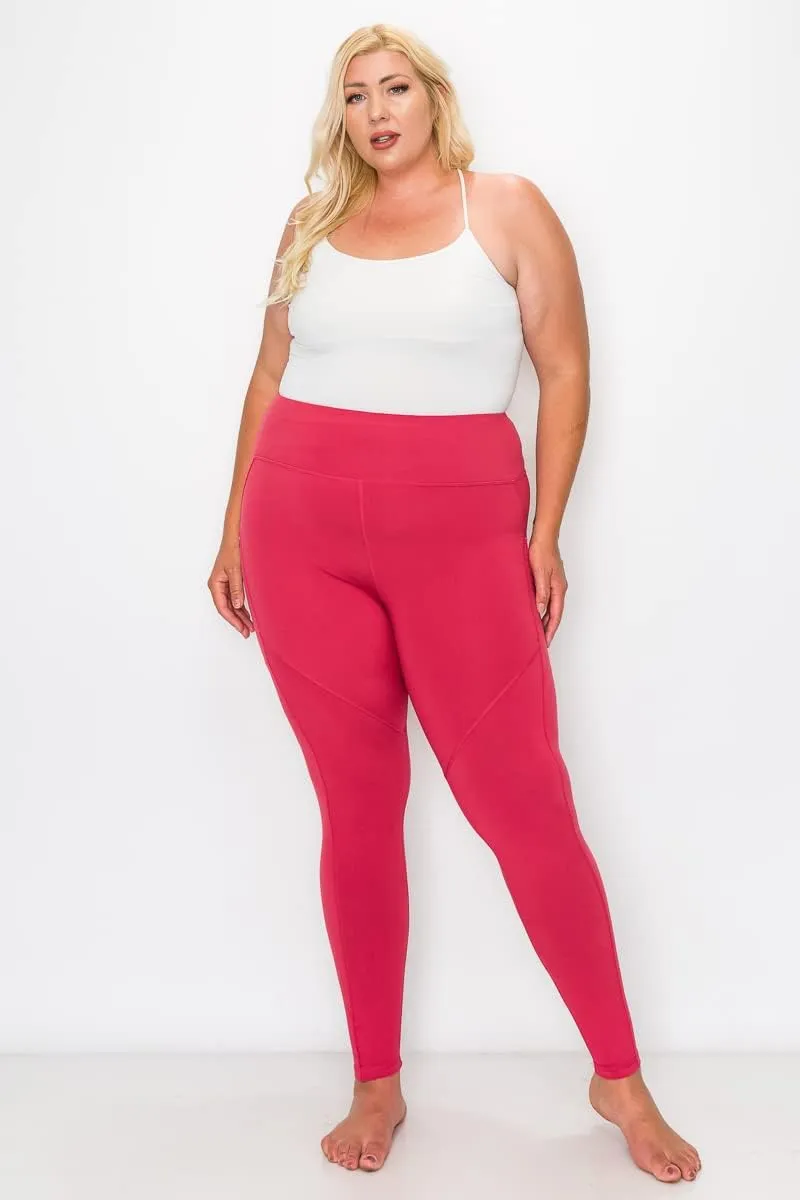 YOGALANDUSA Women's Yoga Workout Leggings  Plus Size High Waisted 4 Way Stretch with Zipper Pocket Casual Active Pants