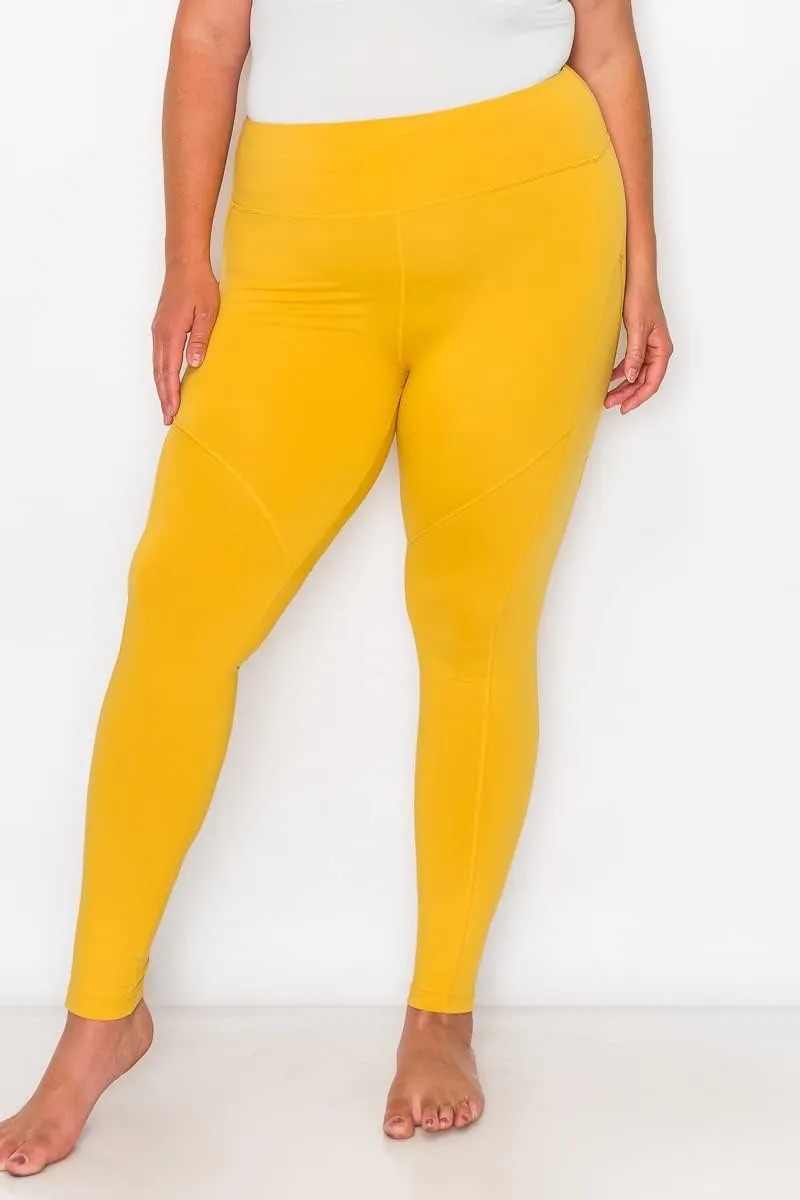 YOGALANDUSA Women's Yoga Workout Leggings  Plus Size High Waisted 4 Way Stretch with Zipper Pocket Casual Active Pants