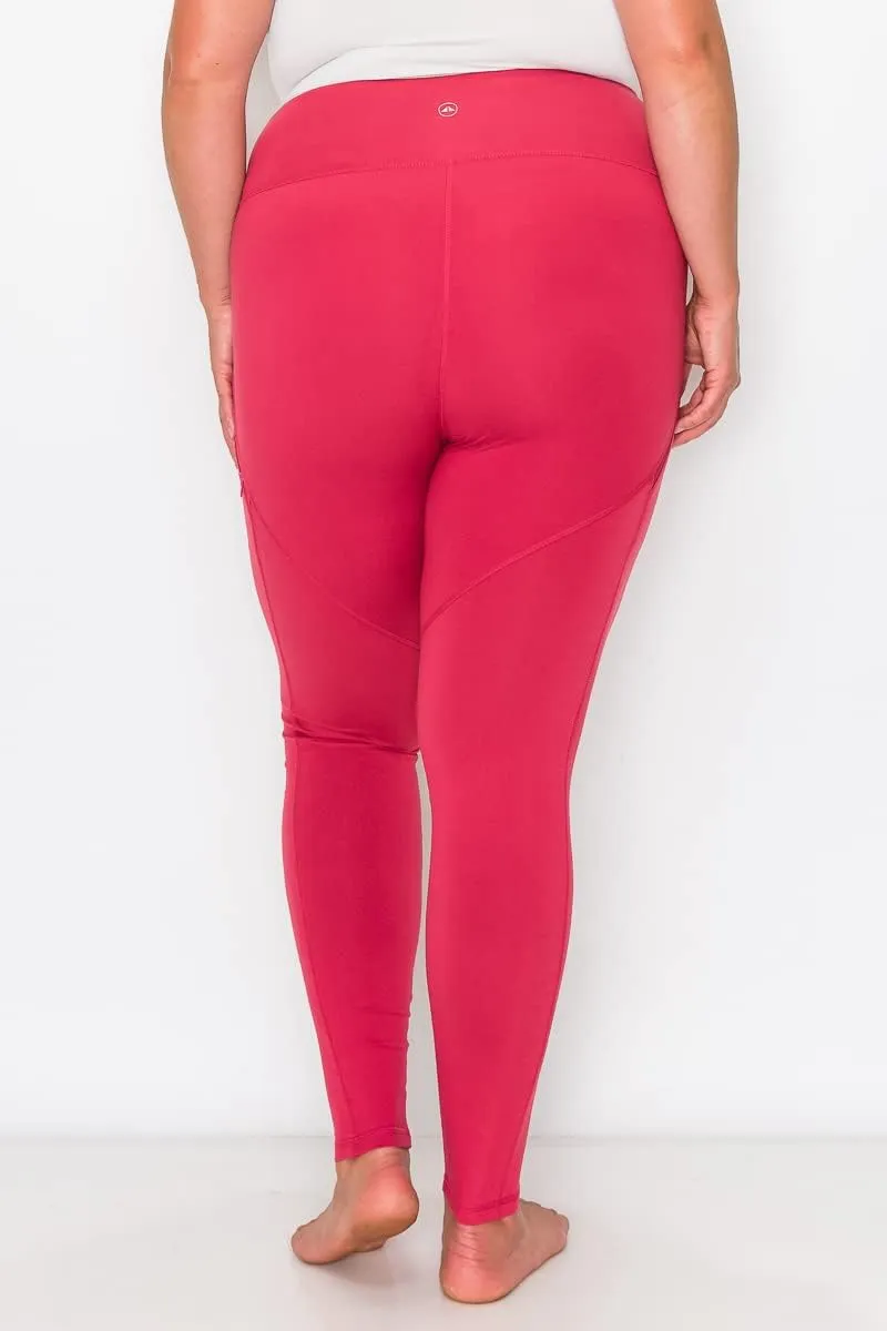 YOGALANDUSA Women's Yoga Workout Leggings  Plus Size High Waisted 4 Way Stretch with Zipper Pocket Casual Active Pants