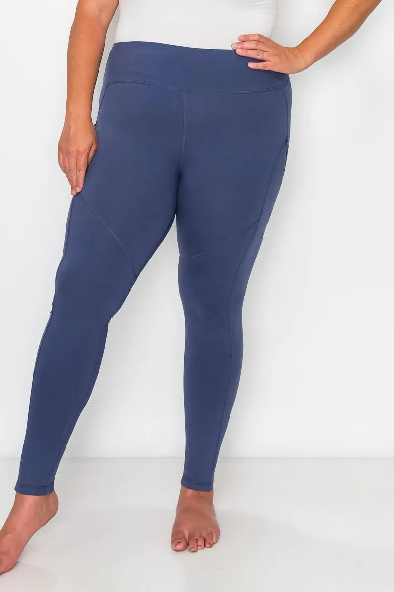 YOGALANDUSA Women's Yoga Workout Leggings  Plus Size High Waisted 4 Way Stretch with Zipper Pocket Casual Active Pants